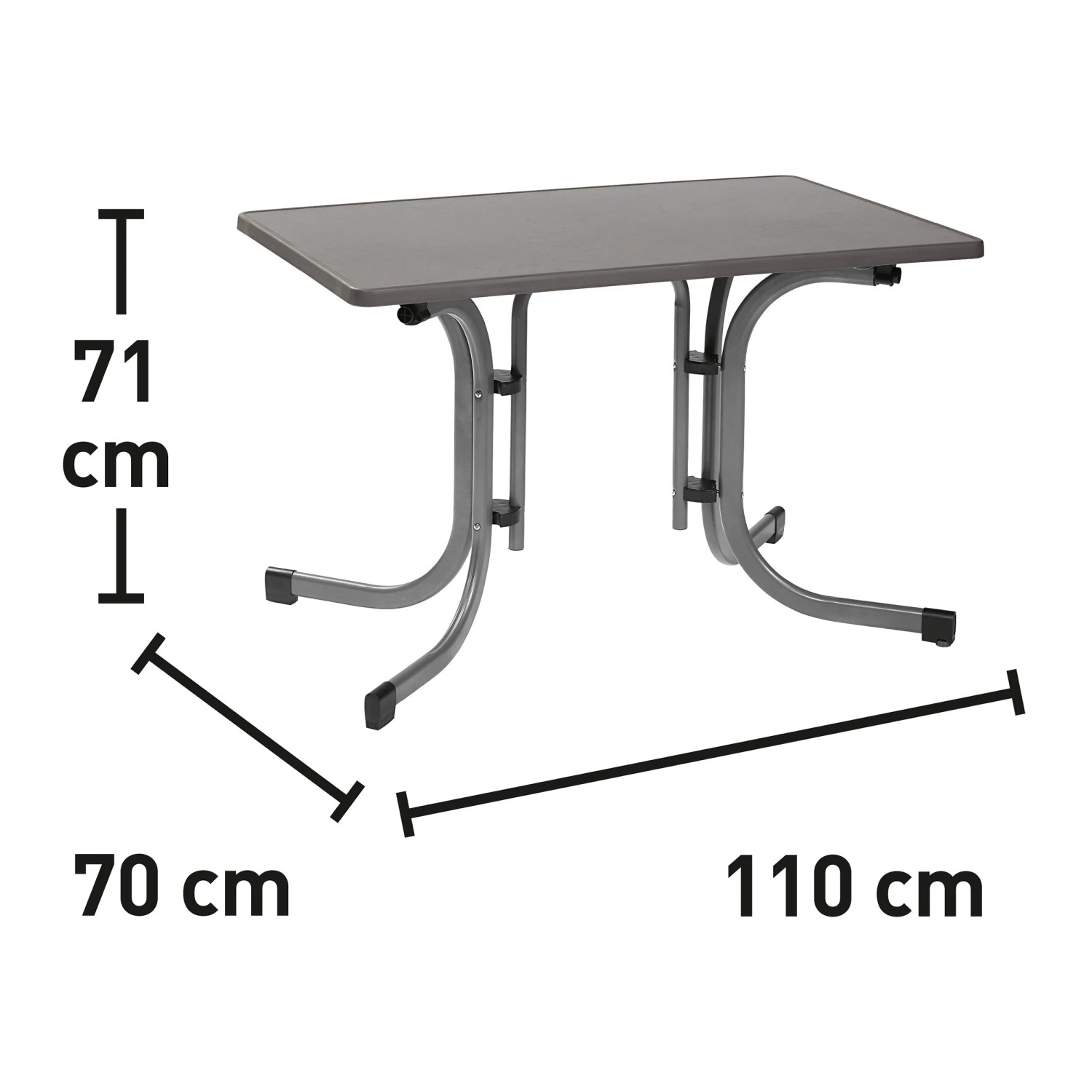Gartentisch Vigo Rechteckig Grau 70 cm x 110 cm kaufen bei OBI