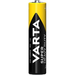 Varta Superlife Micro (AAA) Batterie, 1,5V, gelb/schwarz, Einzelansicht.