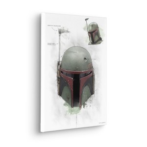 Komar Keilrahmenbild Star Wars Boba Fett Helmet Sketch Grau