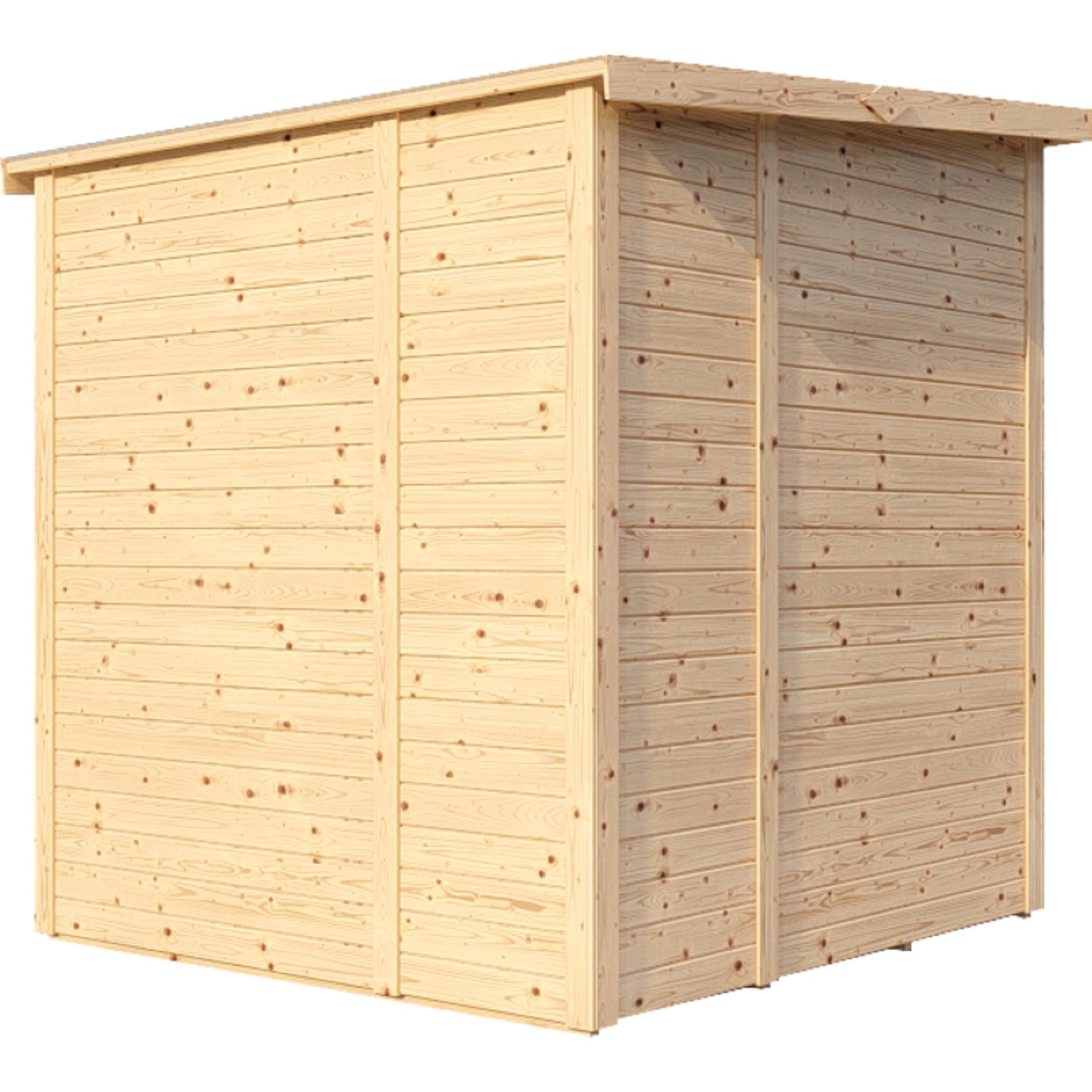 Bertilo Gartenhaus Amrum 2 aus Holz, naturbelassen, 180x174 cm, Elementbauweise.