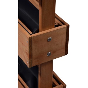 Detailansicht: Hochbeet Pflanzbeet aus Kiefernholz mit 3 Pflanzkästen.