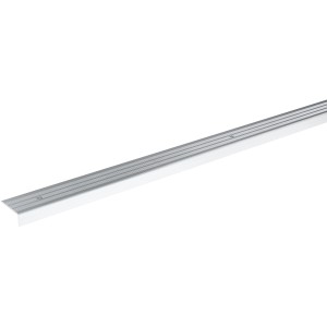 Treppenprofil simple-fix, silbernes Alu, L-Form, 900 mm lang, zur Schraubmontage.