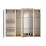Held Möbel 3D-Spiegelschrank Ancona, 85 cm, Wotaneiche mit LED-Leuchte und Glasböden.