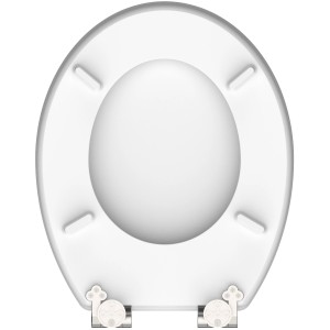 Schütte WC-Sitz Blue Wood mit Absenkautomatik, MDF, weiß, O-Form, passend für Standard WC-Becken.