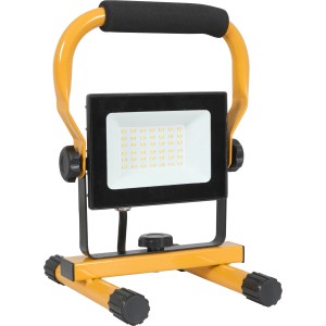 LED's Work Arbeitsleuchte, 30W, gelbes Gestell, schwarzer Lampenkopf. Kompakte Baustellenleuchte.