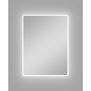 Rechteckiger LED-Lichtspiegel Silver Rio, 80x60 cm, mit umlaufender Beleuchtung.