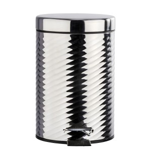 Wenko Treteimer Spiro, Edelstahl glänzend, 3L. Kosmetikeimer für Bad, WC oder Büro mit Tretfunktion.