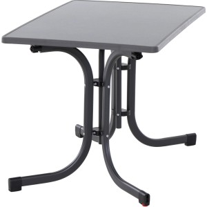 Rechteckiger, anthrazitfarbener Siena Garden Klapptisch Paco, 70x111 cm, ideal für Garten und Balkon.