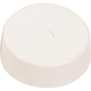Weißer Verteilerbaldachin, Ø 66 mm, aus Kunststoff für Lampeninstallation.
