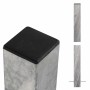 Feuerverzinkter Stahl Zaunpfosten, 8x8x268cm, mit schwarzer Abdeckung. Zubehör für Zaunbau.