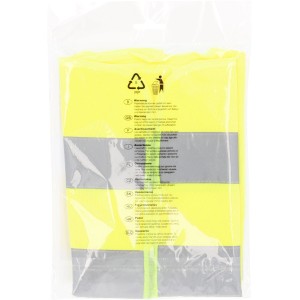 Cartrend Warnweste für Kinder und Jugendliche, neongelb mit Reflexstreifen, verpackt.