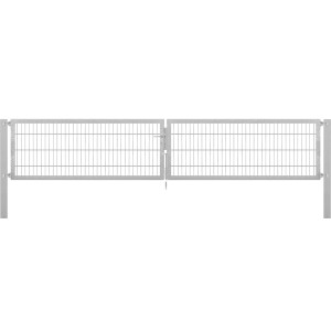 Feuerverzinktes Doppeltor Flexo Plus 400x80 cm mit Pfosten für Gartenzäune.