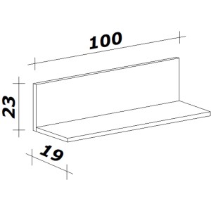 Flex-Well Küchen-Wandregal Lucca, 100 cm, Platinblau, Schema mit Maßen.