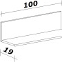 Flex-Well Küchen-Wandregal Lucca, 100 cm, Platinblau, Schema mit Maßen.