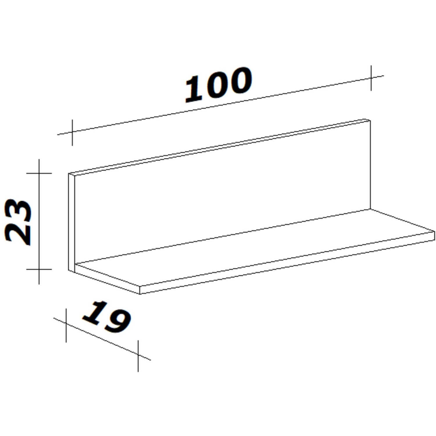 Flex-Well Küchen-Wandregal Lucca, 100 cm, Platinblau, Schema mit Maßen.