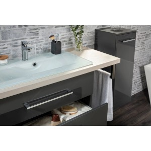 Fackelmann Waschtischplatte Hype 3.0 Beton, Waschtisch mit Betonoptik und Schublade.