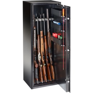 Burg Wächter Waffenschrank Ranger N 7 E Grad 0 geöffnet mit Waffen und Munition.