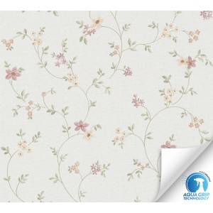 AS-Creation Vliestapete Blüten Vorgeleimt 10,05 m x 0,53 m Creme-Rosa FSC®