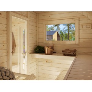 Palmako Saunafass Anette 3 m² x 1,5 m² Natur / Unbehandelt