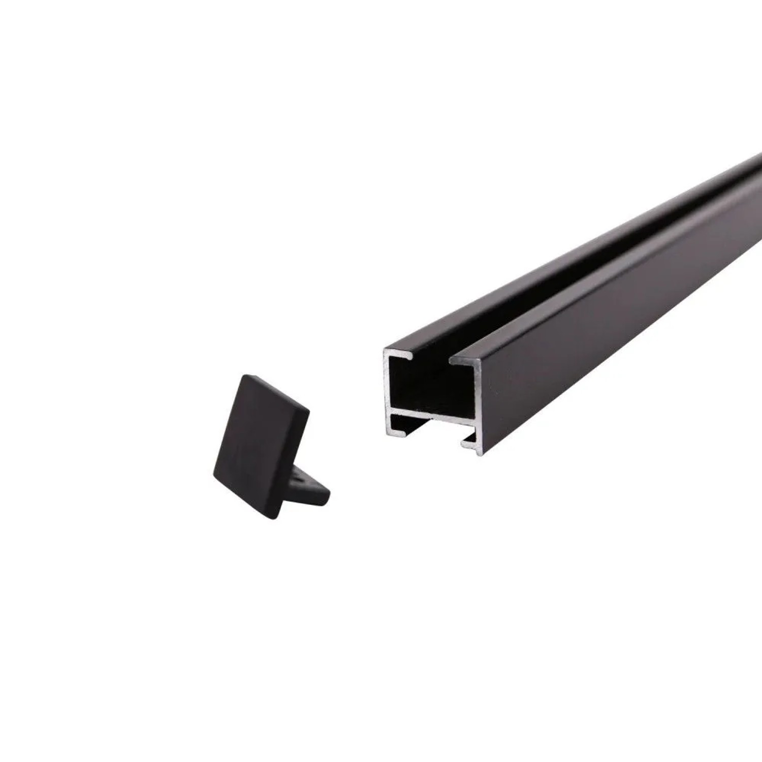 Deco-Raum Gardinenschiene nach Maß 1-Lauf Square Schwarz 110cm_7