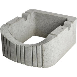 Grauer Böschungsstein Pino, 11,5x26x26 cm, ideal für begrünbare Hangbefestigung.