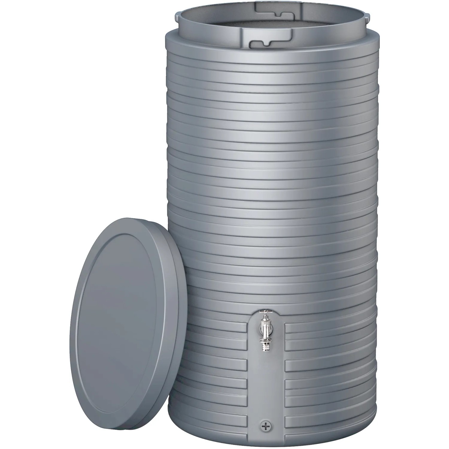 Garantia Regenwasserbehälter Nordic, 300 l, steingrau, mit Deckel. Regenspeicher für den Garten.