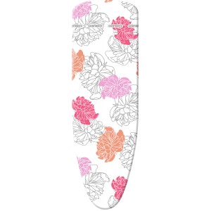 Leifheit Bügeltischbezug Cotton Comfort S/M mit Blumenmuster in verschiedenen Farben.