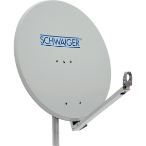 Schwaiger Satellitenschüssel, 75 cm, lichtgrau. Parabolantenne für SAT Anlagen.