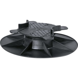 Schwarzer Spax Lift 3/5 für Terrassendielen, zum Ausgleich von Höhenunterschieden, 3er-Set.