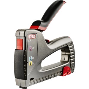 Novus Profi Handtacker J-29 High Performer, silbergrau mit schwarzem Griff.