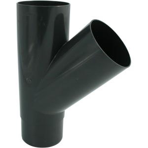 Marley Rohrabzweig 45 Grad DN 75/75 in Anthrazit für Kunststoff-Dachrinnen.