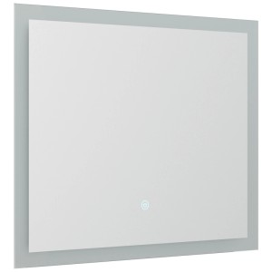 Rechteckiger Posseik LED Spiegel 70x53 cm mit umlaufender Hintergrundbeleuchtung und Touch-Bedienung.