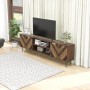 okwish TV Schrank mit Türen und Fächern und Gold Griffen für Wohnzimmer 155x38x48cm Natur_4