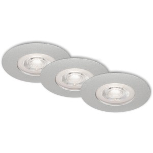 Brilo LED-Einbauleuchte Kulana 3er-Set in Chrom-Matt, Einbaustrahler für Bad & Wohnraum.