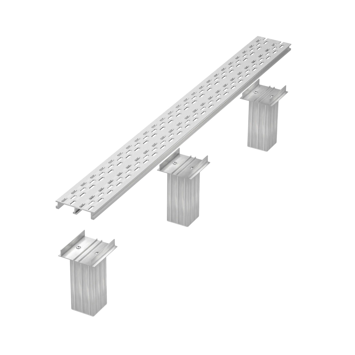 GS Terrassen Halter für Rinne Proside, 200x20x200 mm, Alu blank, zur Befestigung von Terrassendielen.