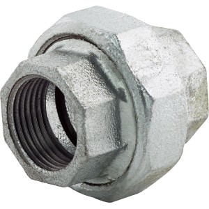 Schraubfitting 30,3 mm (Rp 1) aus Temperguss für Rohrverbindungen.