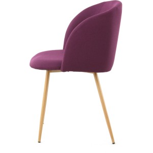 Kayoom Stuhl Celina 210 im 2er-Set, violett mit Holzbeinen, Seitenansicht.