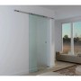 HOMCOM Glasschiebetür aus Mattglas mit Hängesystem, als moderne Zimmertür oder Raumteiler. Blickdicht & lichtdurchlässig.