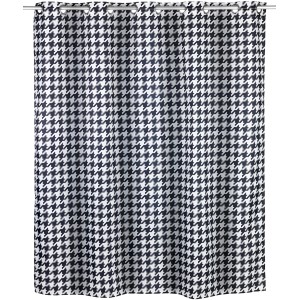 Wenko Anti-Schimmel Duschvorhang Fashion Flex mit Hahnentrittmuster, 180x200 cm.