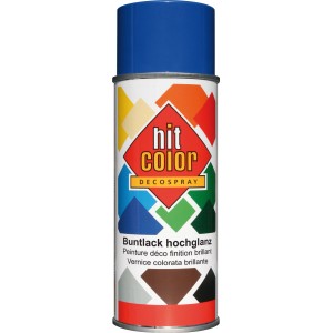 Hitcolor Sprühlack Enzianblau, hochglänzend, 400ml Dose.