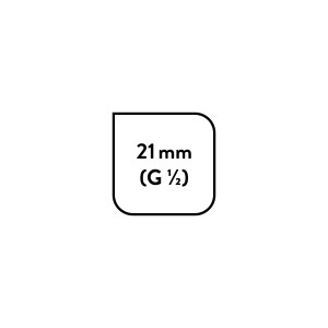 Detailaufnahme: Brausewandanschluss G 1/2 (21mm) von Baliv, verchromt.