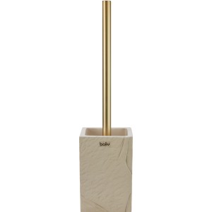 Freistehender WC-Bürstenhalter in Beton Beige-Gold Optik von baliv Cosy Cave.