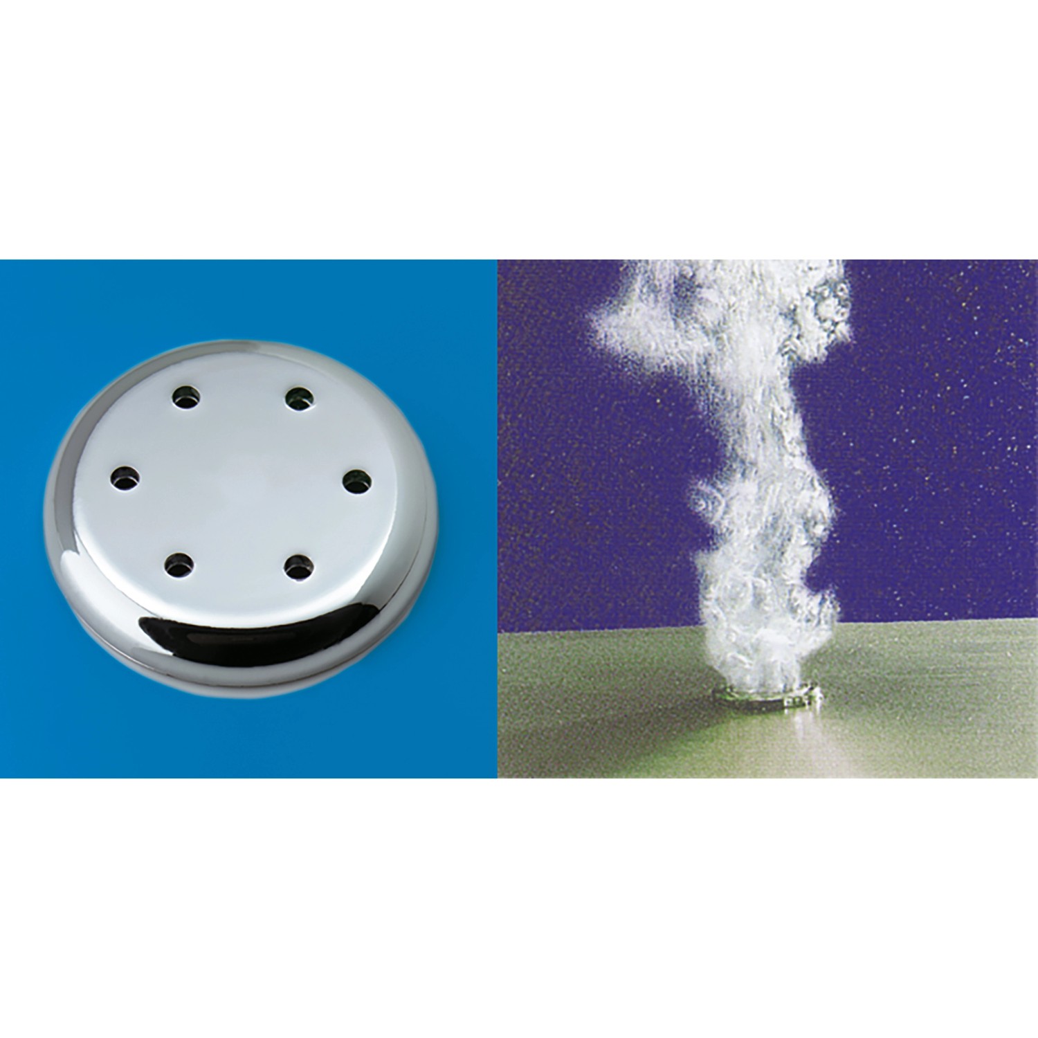 Detailaufnahme: Luftdüse und Wasserstrahl des Ottofond Whirlpool Rosa Premium.