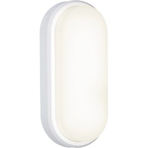 Weiße LED-Ovalleuchte OL 18W, 1-flammig, für Keller und Außenbereiche.