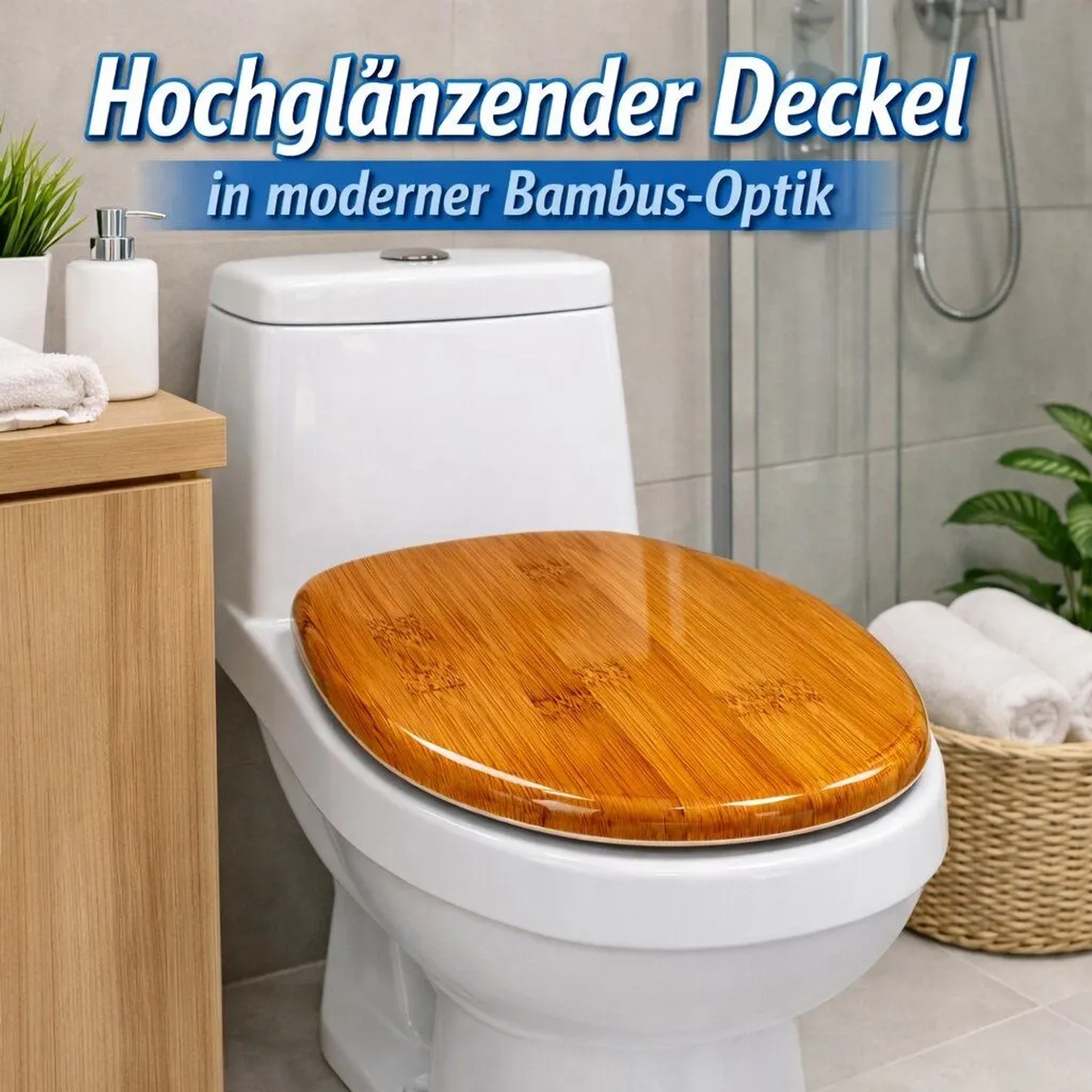 BigDean Toilettendeckel Mit Absenkautomatik In Holzoptik Oval WC Sitz Duroplast Weiß Bis 150 kg kaufen bei OBI