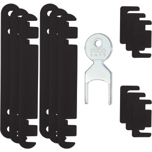 Bever Ausgleichsplatten braun für Bandseitensicherung 26 SB, inkl. Schlüssel. Türsicherung für Fenster.