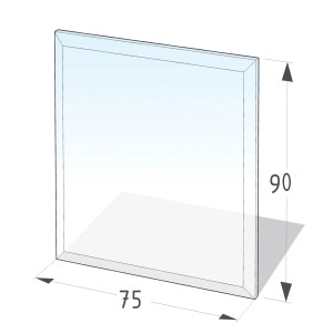 Rechteckige Lienbacher Funkenschutzplatte aus Glas, 75x90 cm, für Kamin und Ofen.