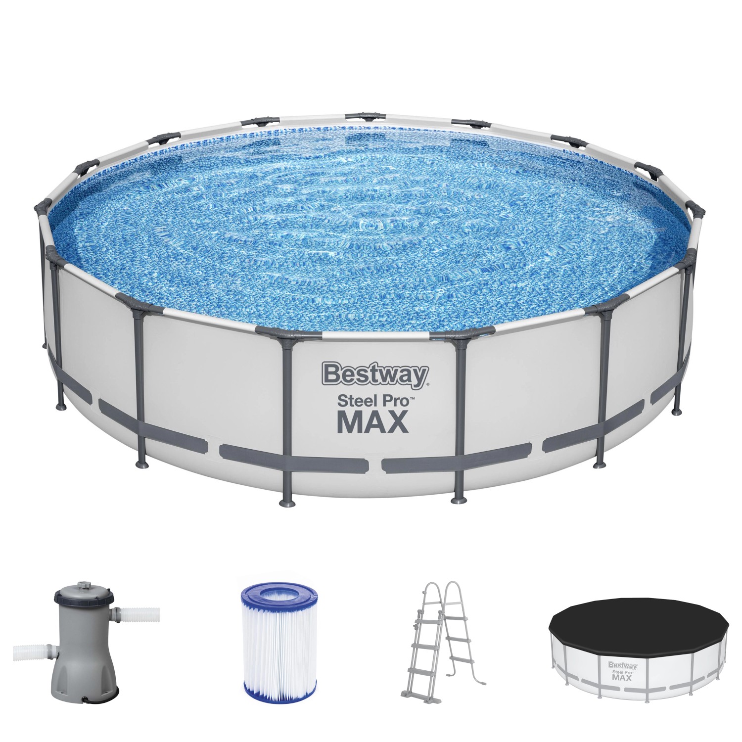 Bestway StahlrahmenPool Set Steel Pro Max Frame Ø 457 x 107 cm Rund