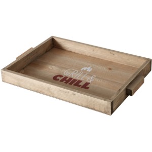 Boltze Deko-Tablett Grillzeit 38 cm x 26 cm x 4 cm Natur