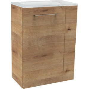 Fackelmann Waschbeckenunterschrank SBC Asteiche, 44 cm breit. Badmöbel mit Tür und Griff.